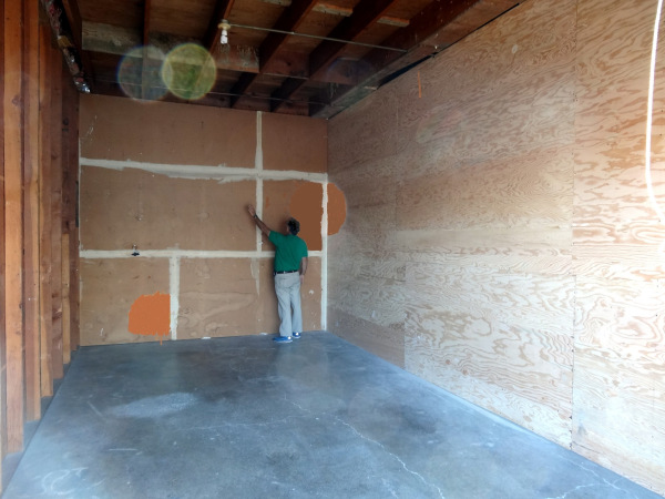 Interior unit with a person showing its scale